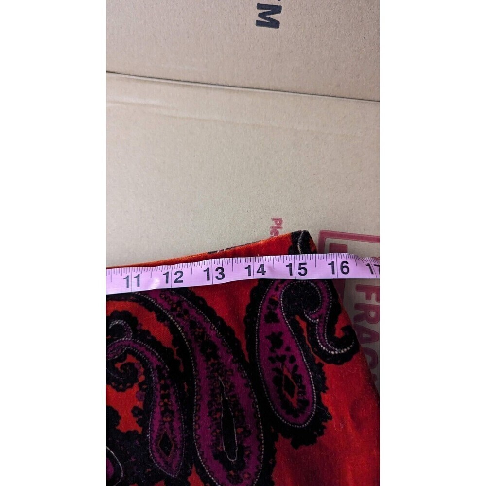 TALBOTS Velour Paisley Print Back Slit Classic Pencil Skirt Size‎ 8 - Picture 9 of 10